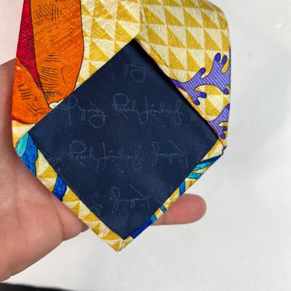 VTG Rush Limbaugh No Boundries Collection Sea Shells Beach Design 100% Silk Tie - Picture 5 of 8